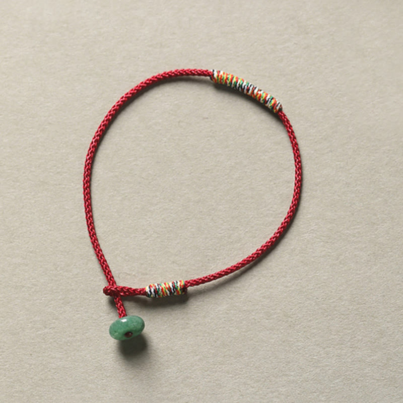 EverestArtstudios Tibetan Handmade Green Aventurine Luck Protection Braided Rope Bracelet