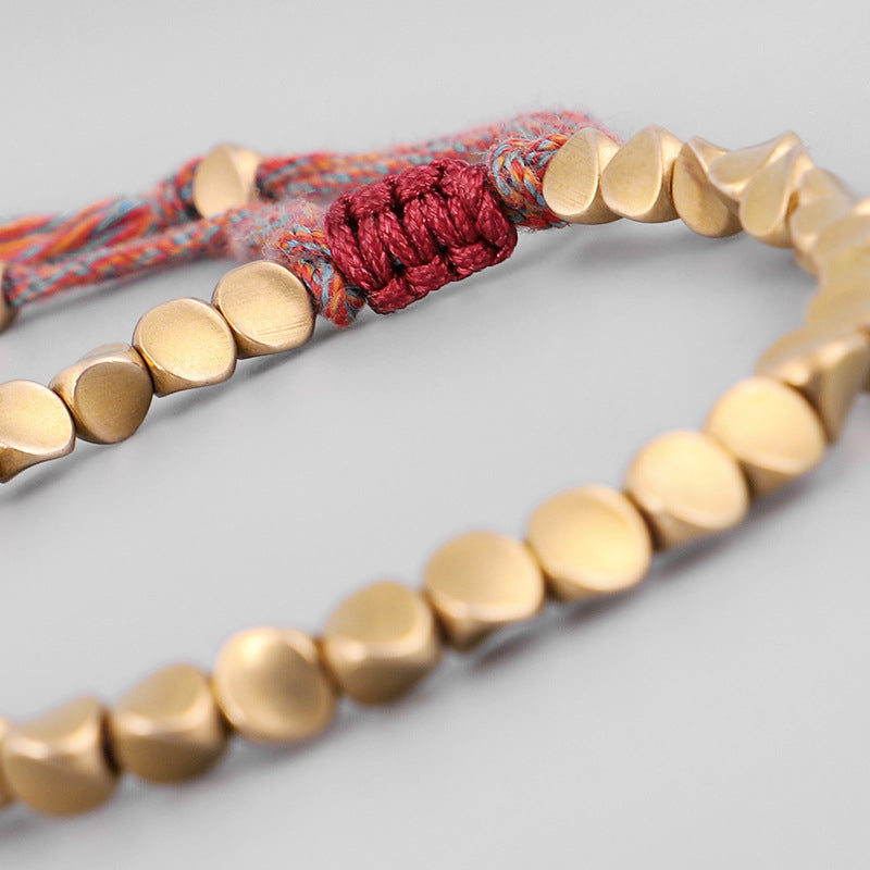 EverestArtStudios Tibetan Copper Beads Healing Luck Bracelet