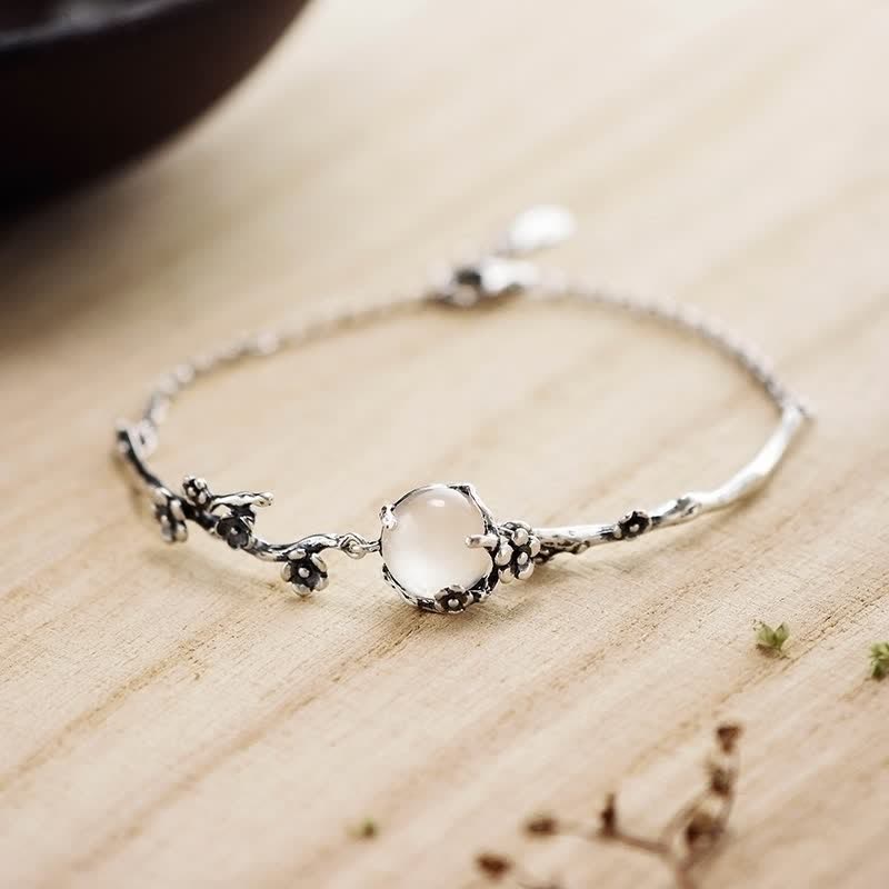 EverestArtStudios Plum Blossom Chalcedony Positive Bracelet