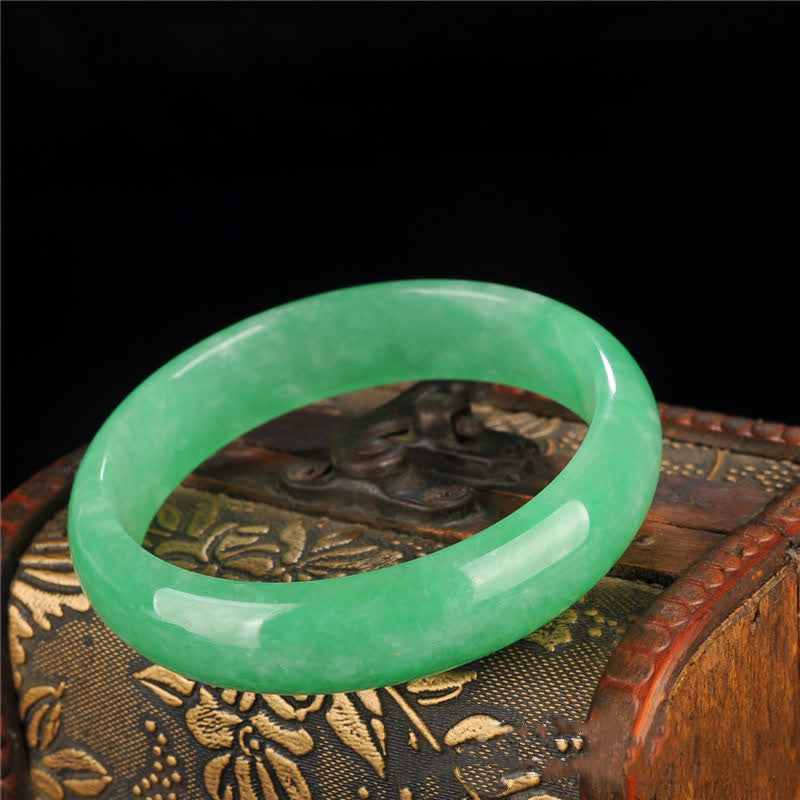 Buddha Stones Quartzite Jade Healing Abundance Protection Bracelet Bangle