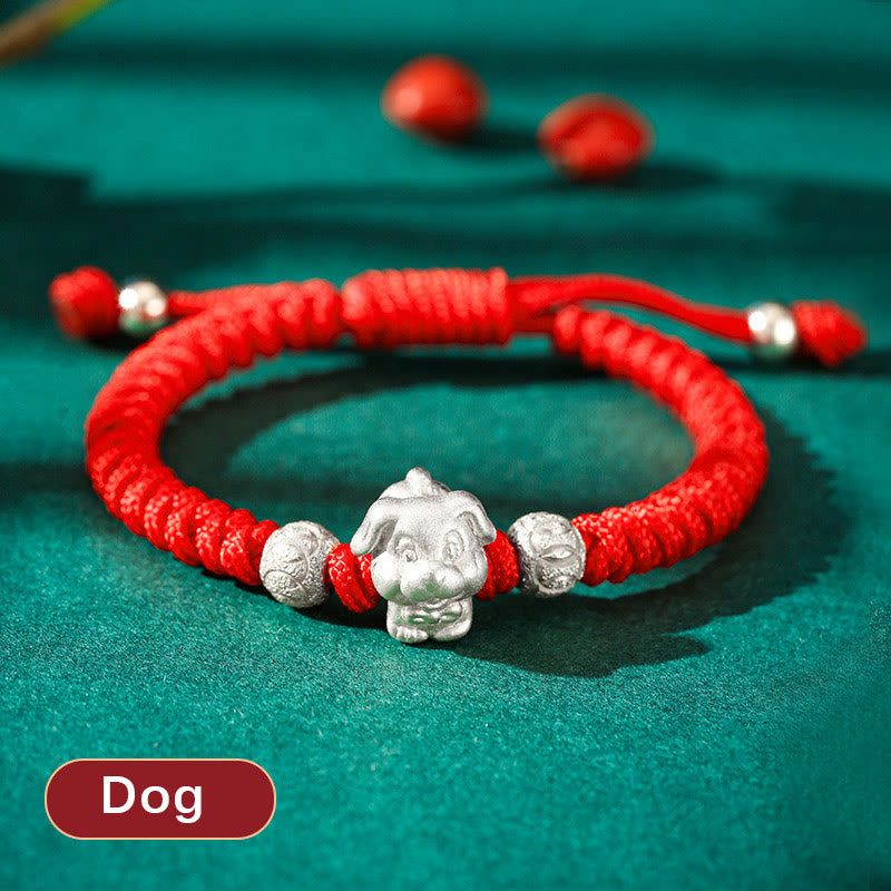 EverestArtstudios 999 Sterling Silver Chinese Zodiac Red Rope Luck Handcrafted Kids Bracelet