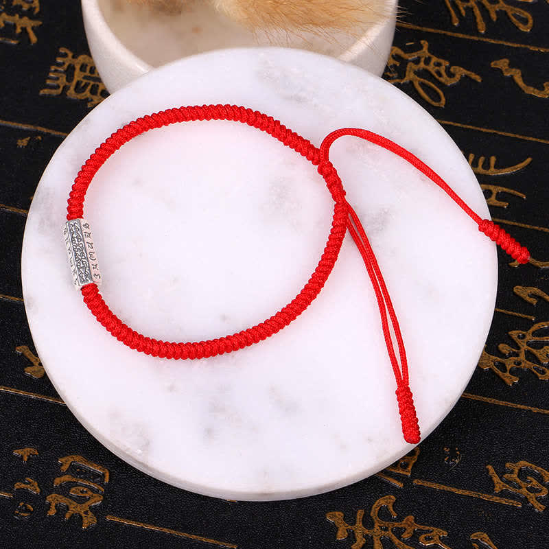 EverestArtstudios Om Mani Padme Hum Luck Protection Red String Bracelet