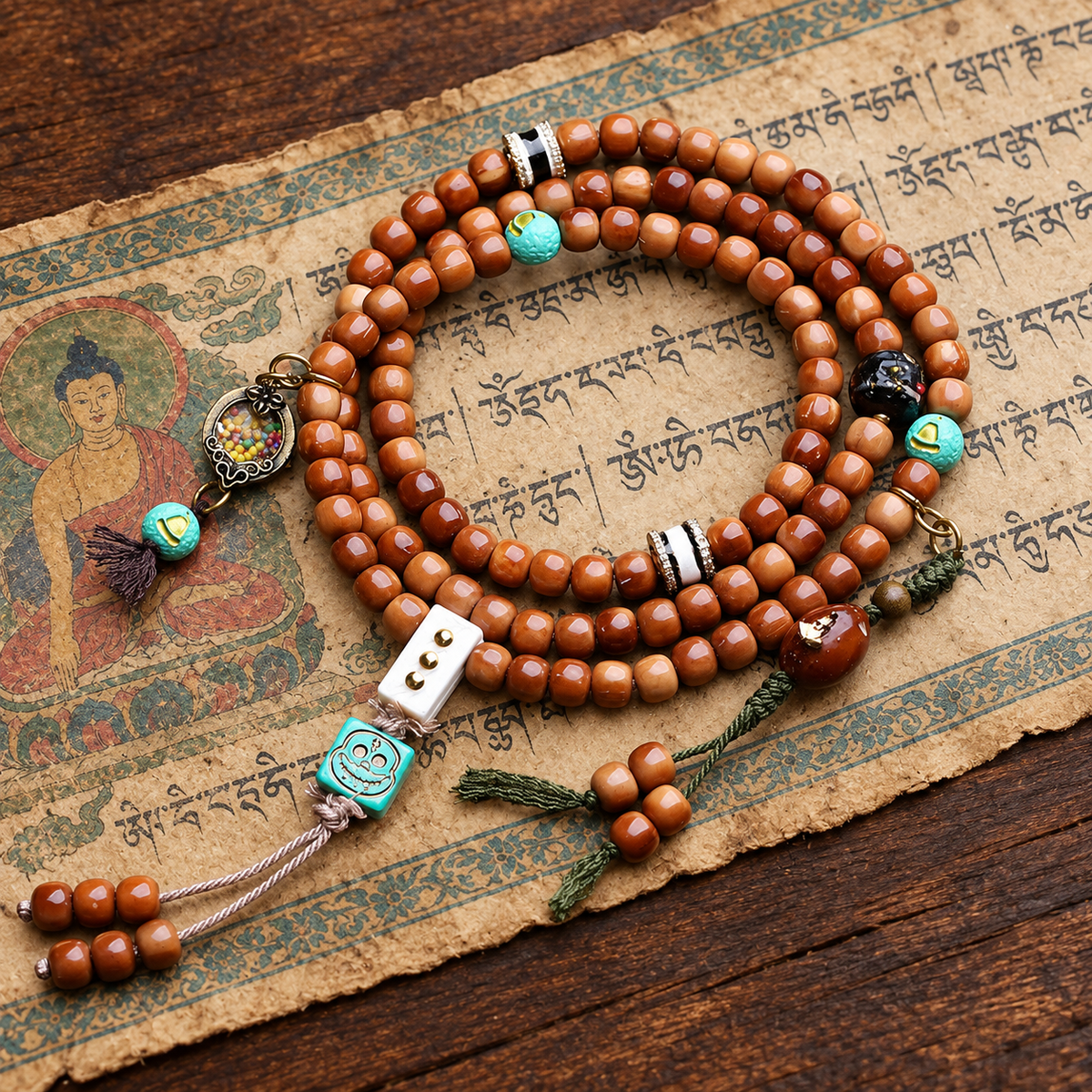 Mala 108 détails Bodhi œil de phénix