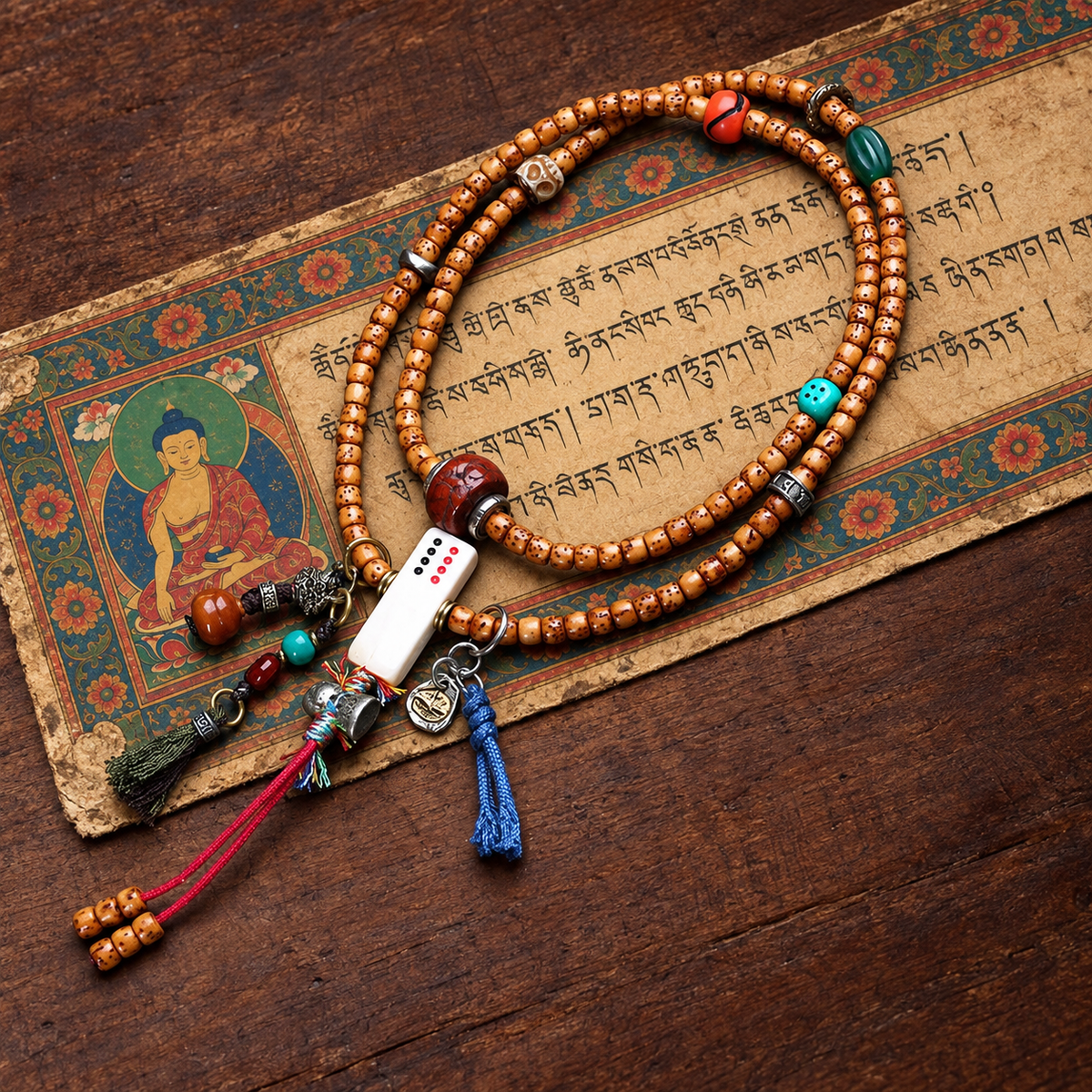 EverestArtstudios Xingyue-Bodhi-Mala, Phönixaugen/Achat