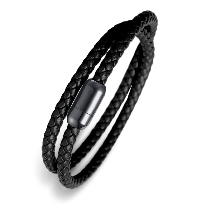 EverestArtstudios Genuine Leather Red String Protection Magnetic Buckle Bracelet