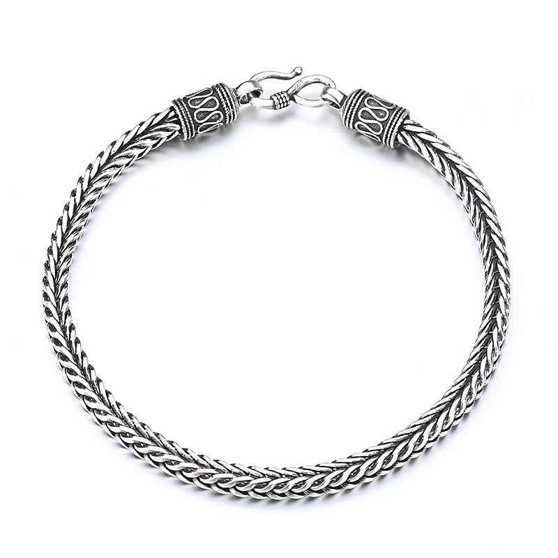 EverestArtStudios Vintage Dragon Keel Braided Twisted Design Wealth Buckle Bracelet