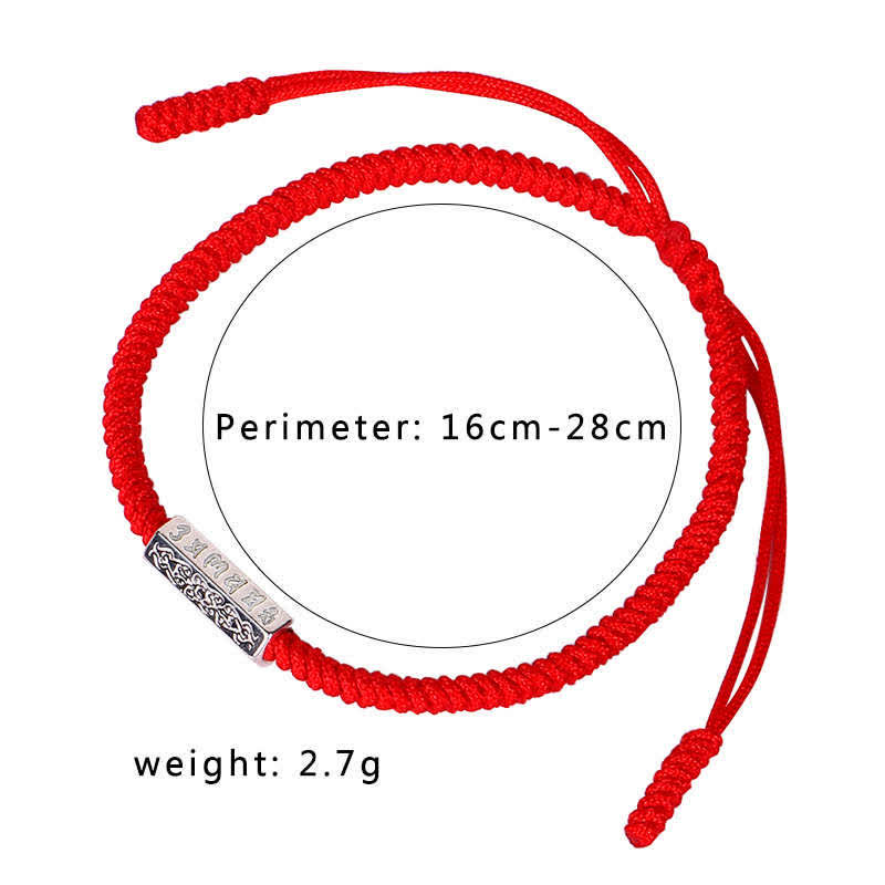 EverestArtstudios Om Mani Padme Hum Luck Protection Red String Bracelet