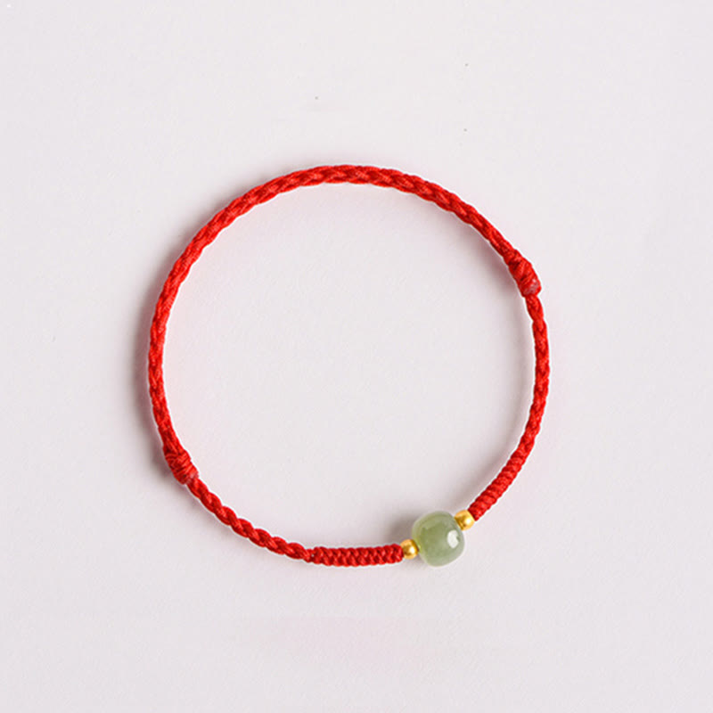 EverestArtstudios Handmade Jade Lucky Bead Prosperity Braided Bracelet