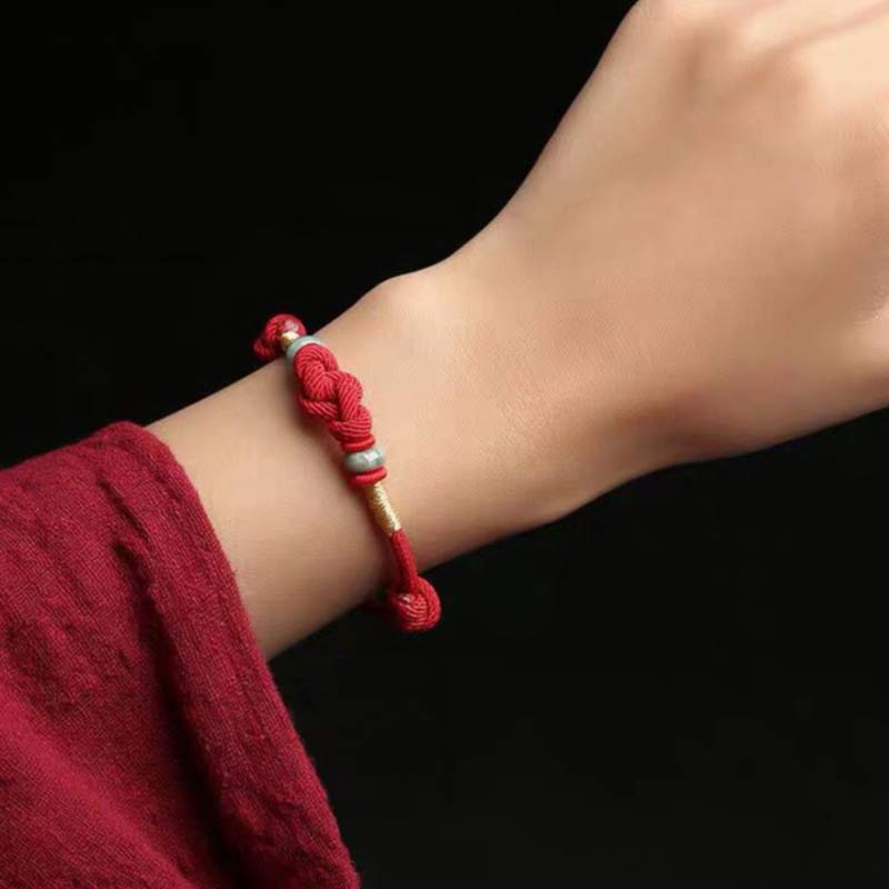 EverestArtStudios Red String Jade Luck Fortune Knot Braided Couple Bracelet