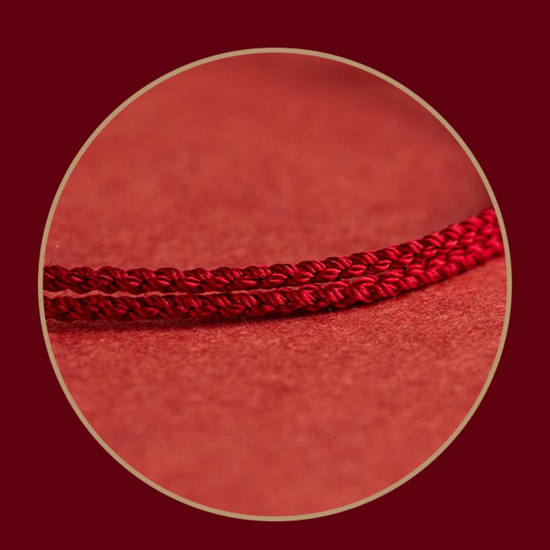 EverestArtstudios 925 Sterling Silver Lucky Fortune Peace Joy Lotus Peace Buckle Red String Bracelet