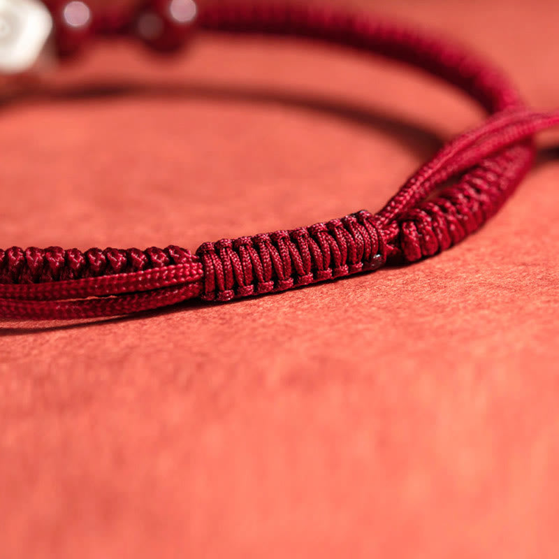 Buddha Stones 925 Sterling Silver Chinese Zodiac Cinnabar Calm Bracelet