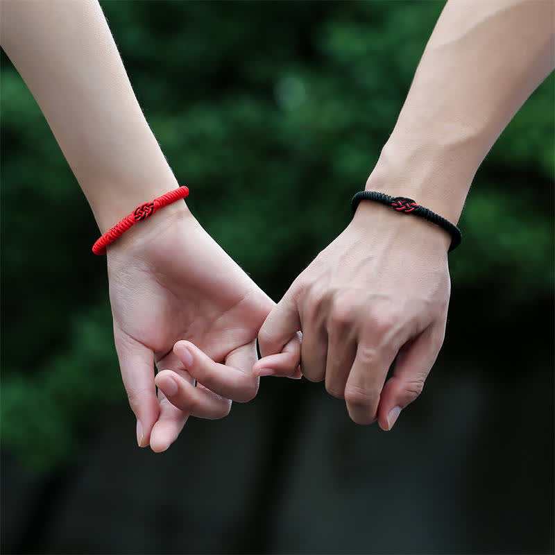 EverestArtstudios 2Pcs Tibetan Luck Chinese Knot Protection String Bracelet
