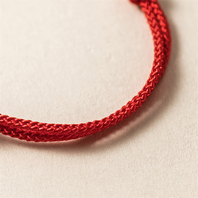 EverestArtstudios 925 Sterling Silver Year of the Dragon Luck Strength Red Rope Bracelet