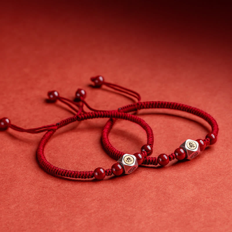 Buddha Stones 925 Sterling Silver Chinese Zodiac Cinnabar Calm Bracelet