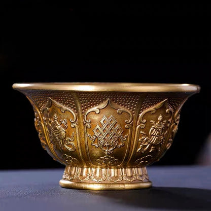 Handcrafted Copper Brass Offering Bowl Tibetan Buddhist Altar Cup for Rituals Meditation Incense Offerings