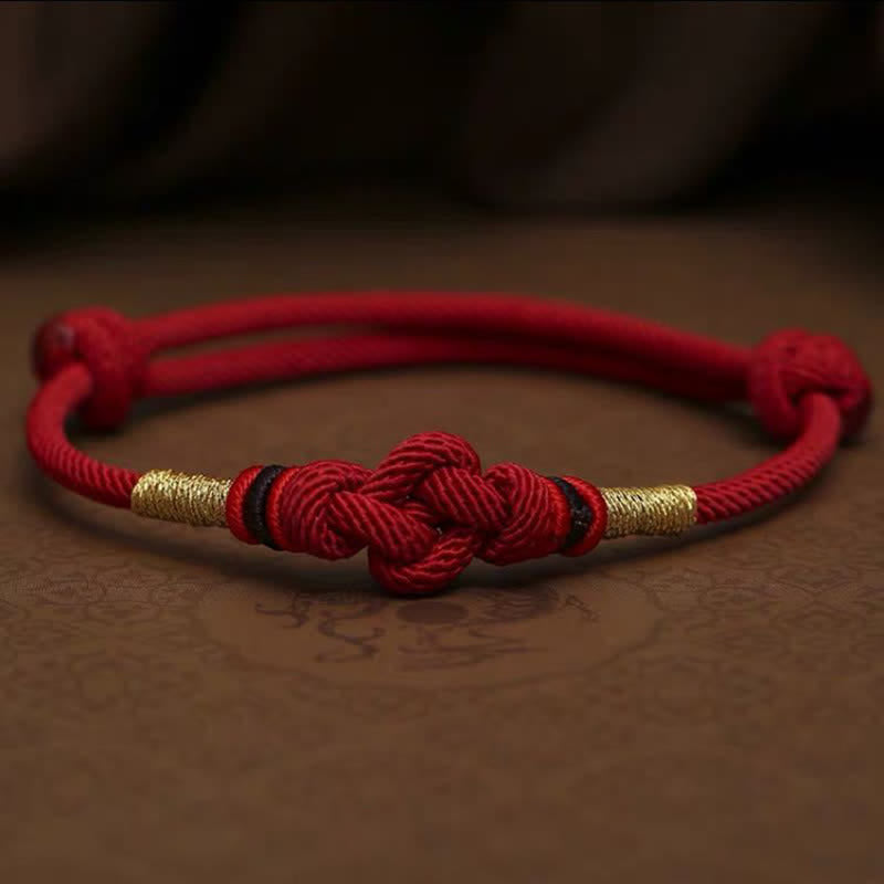 EverestArtStudios Red String Jade Luck Fortune Knot Braided Couple Bracelet