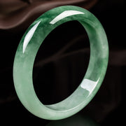 EverestArtStudios Natural Jade Fortune Blessing Bangle Bracelet