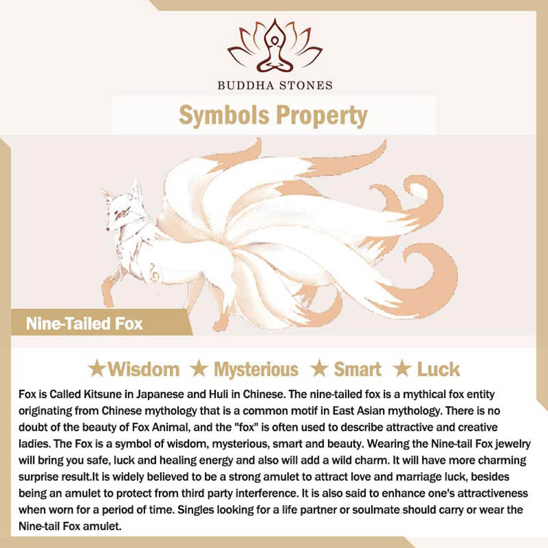 Buddha Stones Natural Strawberry Quartz Nine Tailed Fox Healing Bracelet