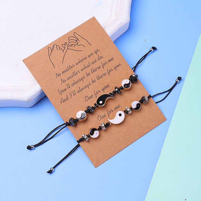 EverestArtStudios 2pcs Yin Yang Hematite Couple Bracelet