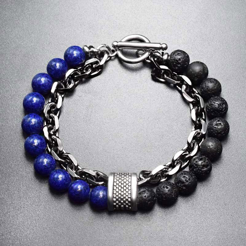 EverestArtStudios Natural Tiger Eye Lazurite Lapis Lazuli Protection Bracelet
