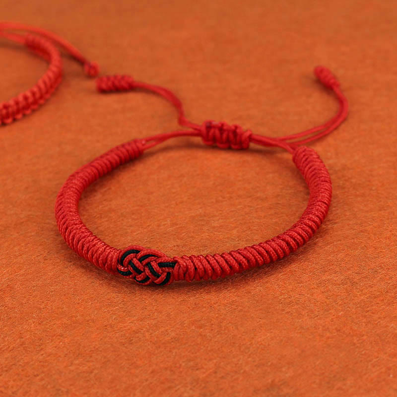 EverestArtstudios 2Pcs Tibetan Luck Chinese Knot Protection String Bracelet