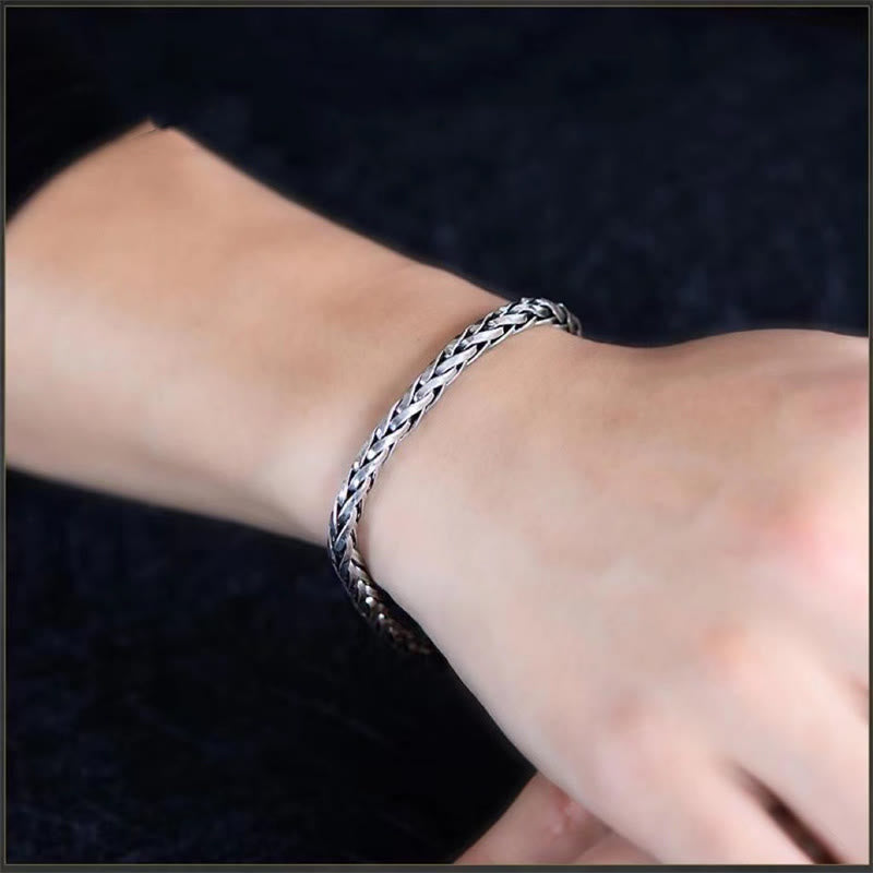 EverestArtStudios Vintage Dragon Keel Braided Twisted Design Wealth Buckle Bracelet