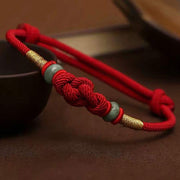 EverestArtStudios Red String Jade Luck Fortune Knot Braided String Bracelet