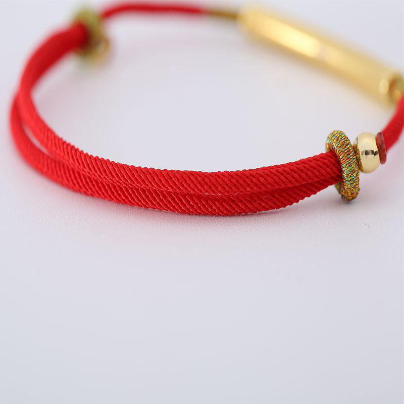 EverestArtStudios Tibetan Buddhist Handmade Mani Mantra Lucky Red String Bracelet