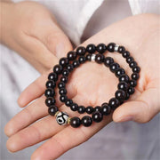 EverestArtStudios Tibet Ebony Wood Dzi Bead Balance Double Wrap Bracelet