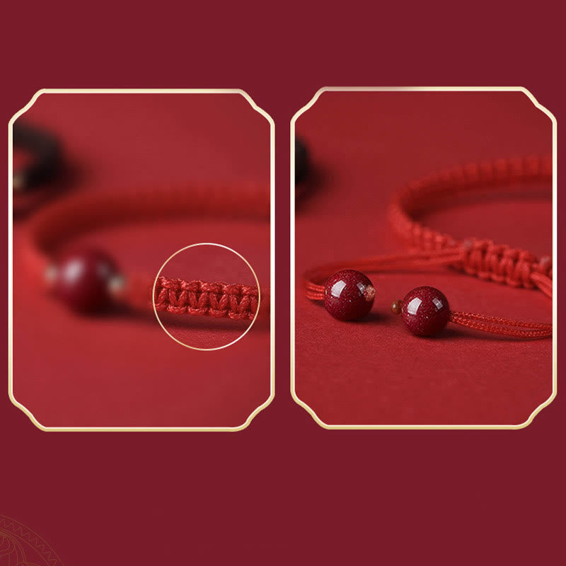 EverestArtstudios Lucky Cinnabar Bead Blessing Red String Bracelet
