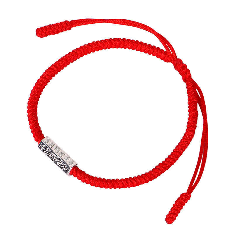 EverestArtstudios Om Mani Padme Hum Luck Protection Red String Bracelet