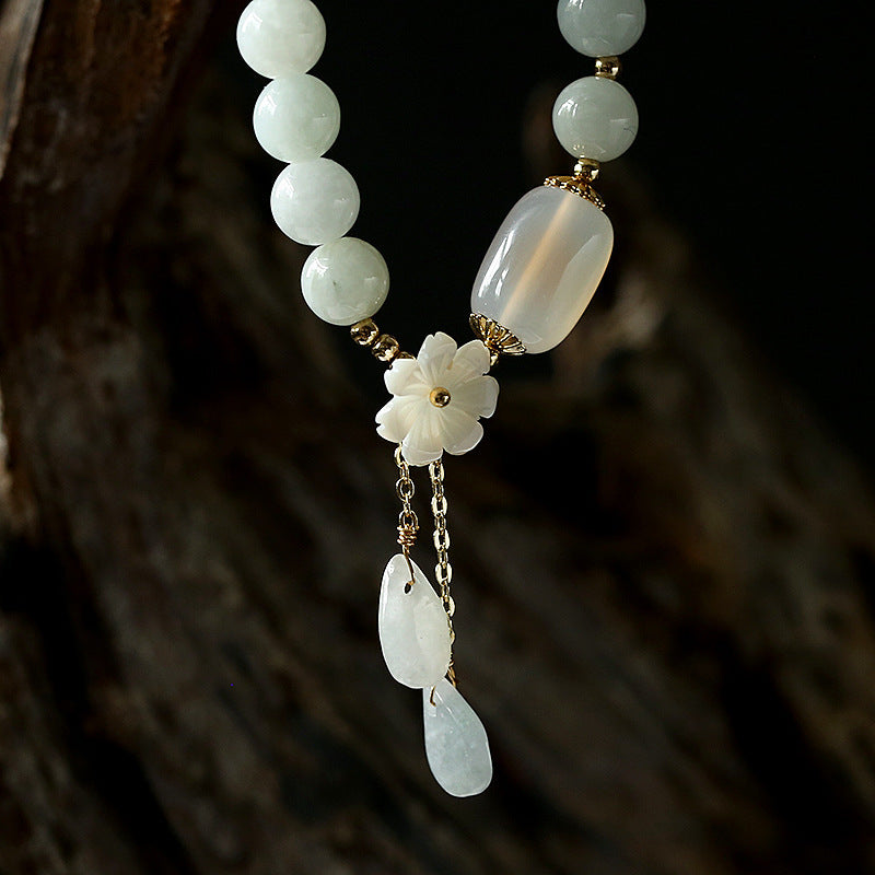EverestArtStudios Natural White Jade Luck Bracelet