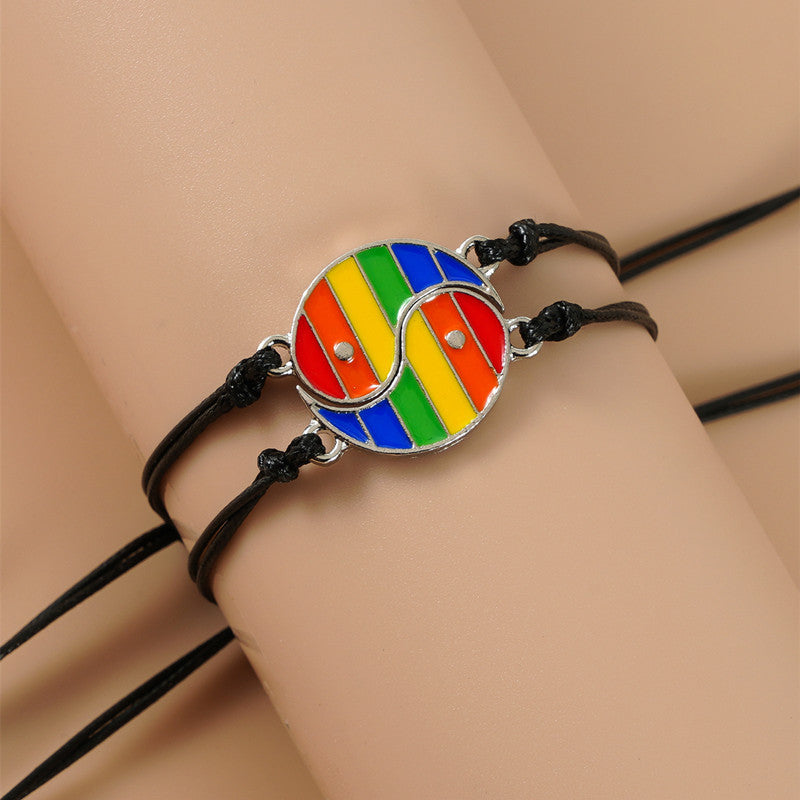 EverestArtStudios 2pcs Yin Yang Hematite Couple Bracelet