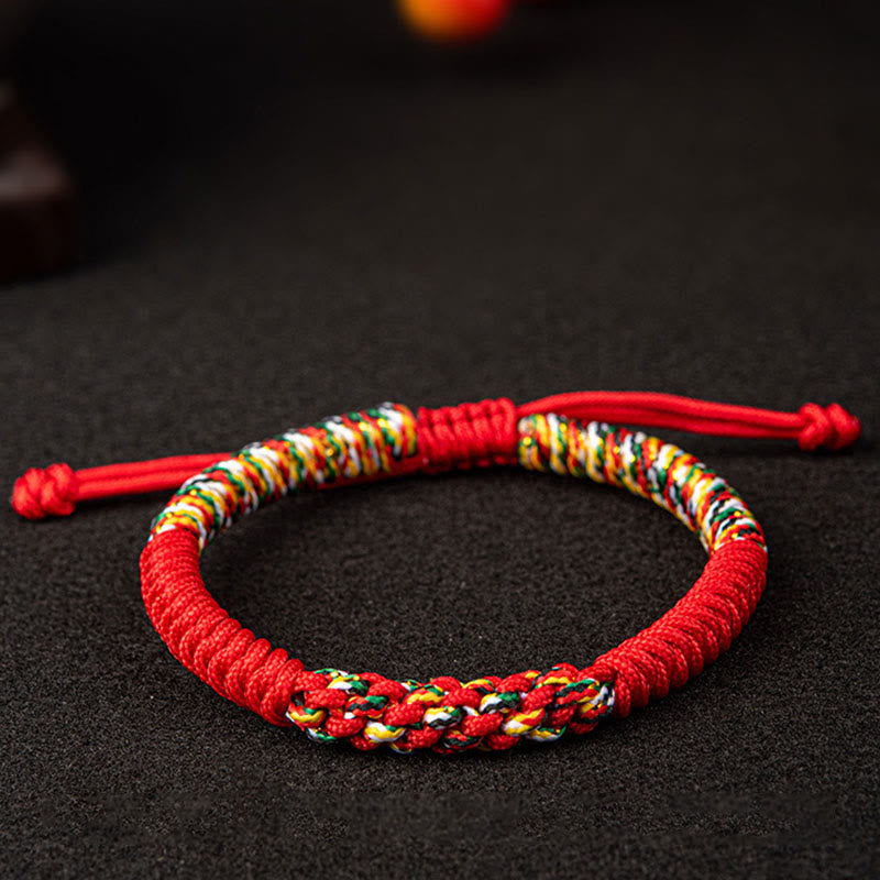 EverestArtstudios Tibetan Handmade Colorful King Kong Knot Luck Braid String Bracelet
