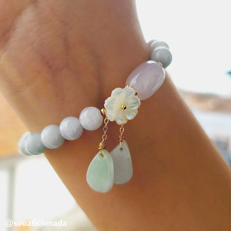 EverestArtStudios Natural White Jade Luck Bracelet