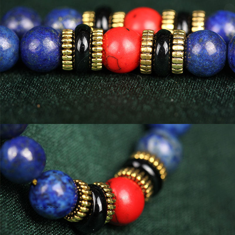 EverestArtStudios Tibetan Mala Lapis Lazuli Lazurite Positive Bracelet