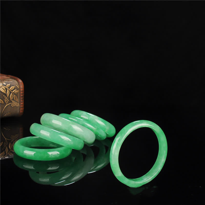 Buddha Stones Quartzite Jade Healing Abundance Protection Bracelet Bangle