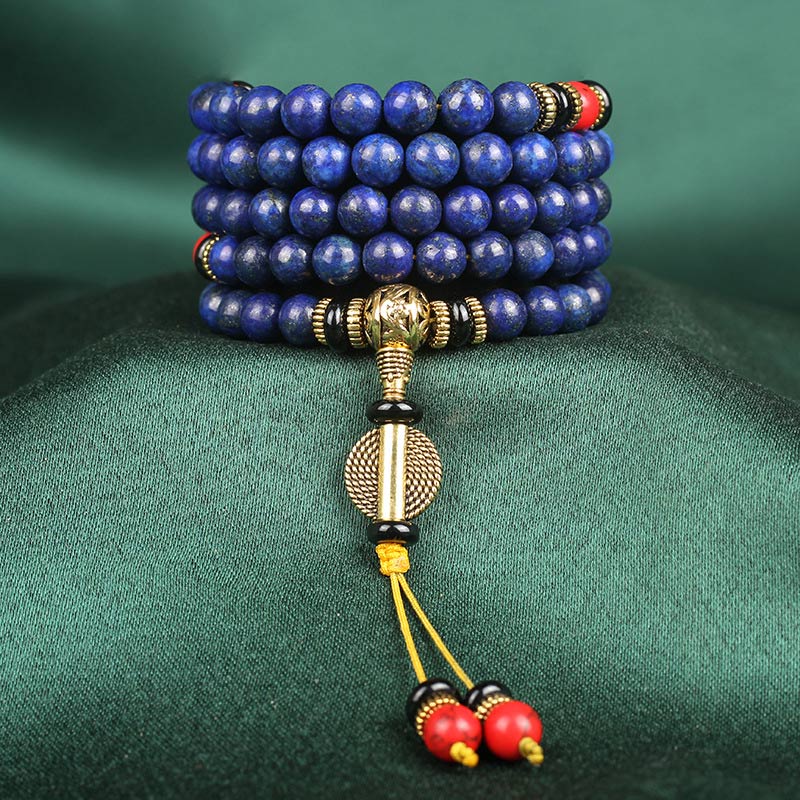 EverestArtStudios Tibetan Mala Lapis Lazuli Lazurite Positive Bracelet