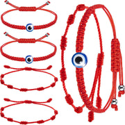 EverestArtstudios 4Pcs Evil Eye Seven Knot Red String Protection Bracelet