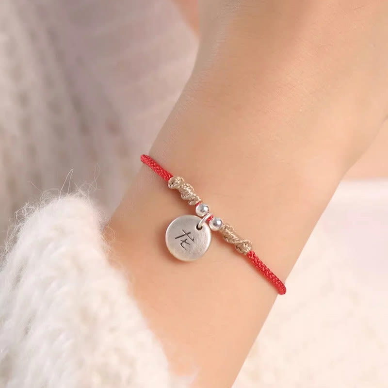 Buddha Stones Handmade 999 Sterling Silver Year of the Dragon Cute Chinese Zodiac Luck Braided Bracelet (Extra 35% Off | USE CODE: FS35)