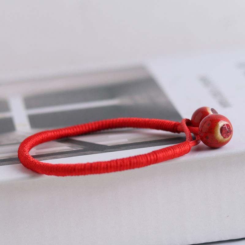 EverestArtStudios FengShui Lucky Red String Ceramic Bracelet