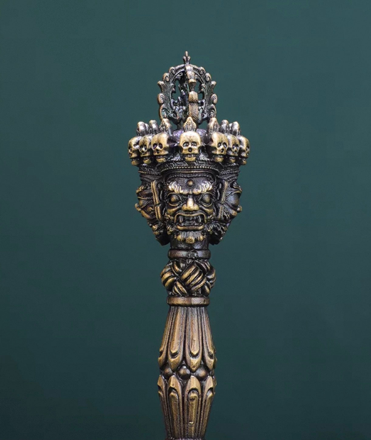 Handcrafted 8.5” Phurba Vajra Dagger Vintage Handmade Nepal Tibetan Pure Brass Amulet