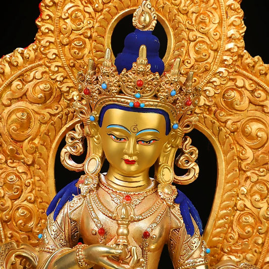 Vajrasattva Brass Statue – Full Gilded Nepal-Style Tibetan Buddhist Deity, 25cm / 36cm / 55cm (9.8” / 14.2” / 21.7”) Height