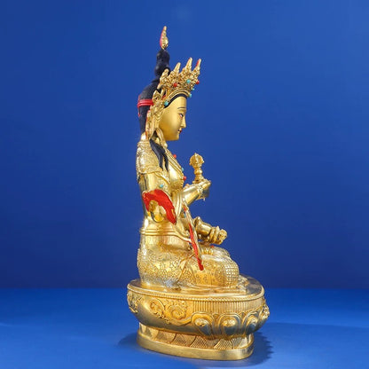 Vajrasattva Brass Statue – Full Gilded Nepal-Style Tibetan Buddhist Deity, 16cm / 21cm / 33cm (6.3” / 8.3” / 13”) Height
