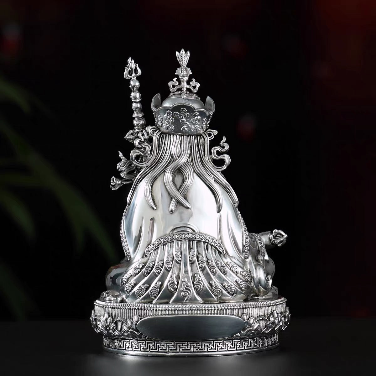 Multiple Statues Guru Rinpoche Tibetan Buddhist Buddha, Silver Plated White Copper Guru Rinpoche Figurine, Altar Shrine Meditation Decor