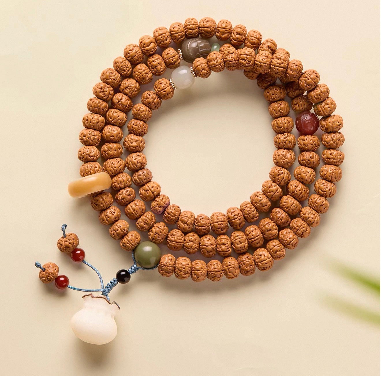EverestArtStudios Natural Vajra Bodhi Seed Mala Necklace / Bracelet – 108 Beads (8mm)