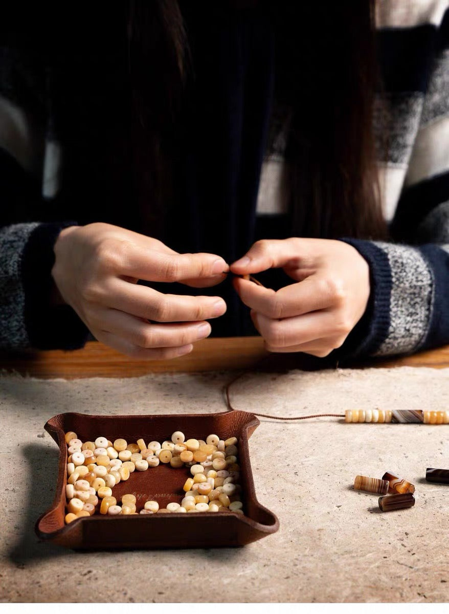 EverestArtStudios Original Tibetan-Inspired Horse Bone Mala Bracelet – Designer Meditation Beads | Handcrafted Bone Wrist Mala | Collectible Tibetan Style Bracelet