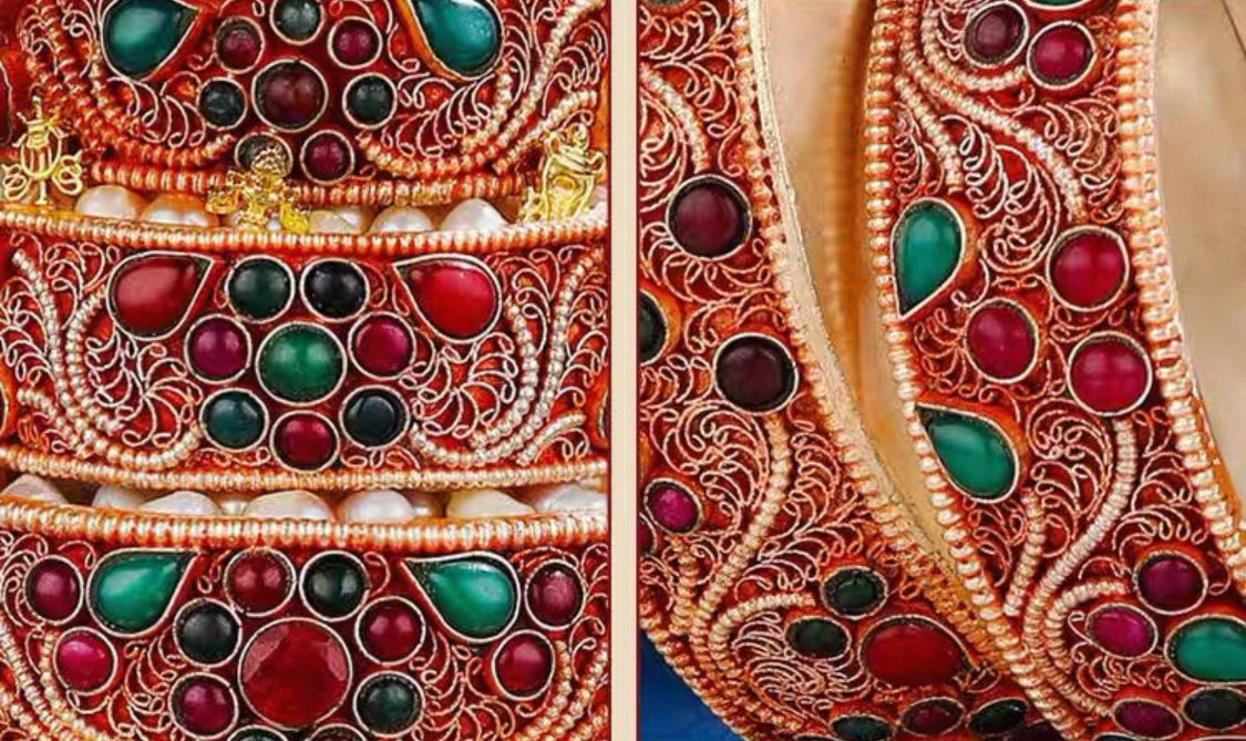 Nepali Handmade Silver Plated Filigree Mandala Plate, 10cm Inlaid Gemstones Buddhist Altar Offering, Tibetan Ritual Item