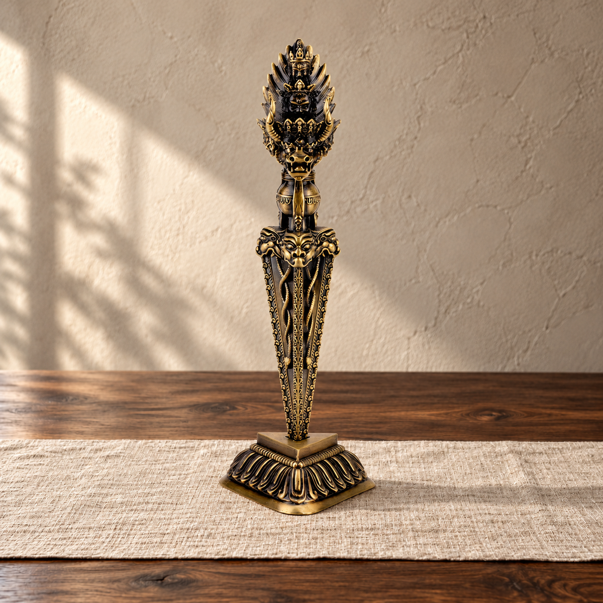 Yamantaka 18 cm, Antique Brass, With Stand