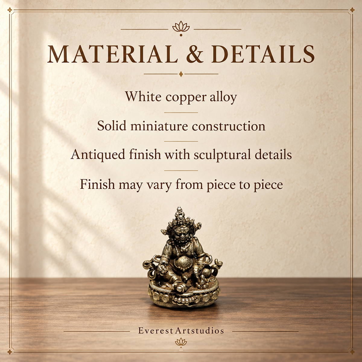 MATERIAL & DETAILS — White copper miniature statue